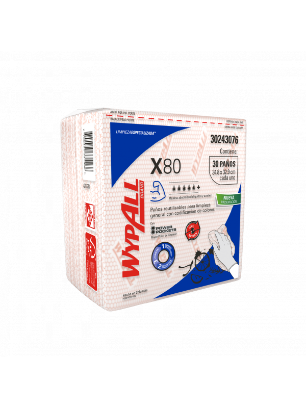 KCP PAÑO IND WYPALL X-80 ROJO 10X1X30 QF