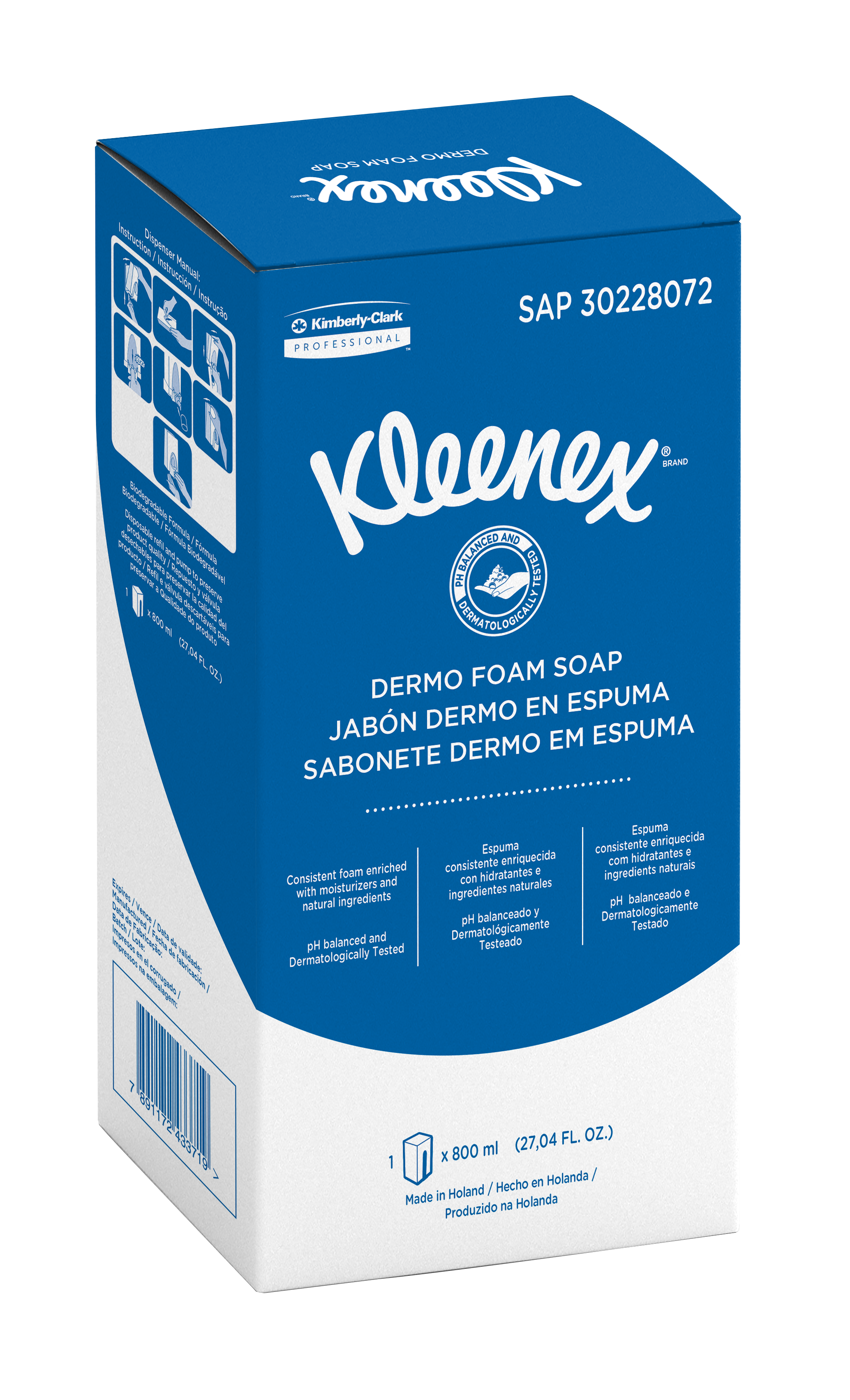 KCP JABON KLEENEX FOAM DERM 800ML