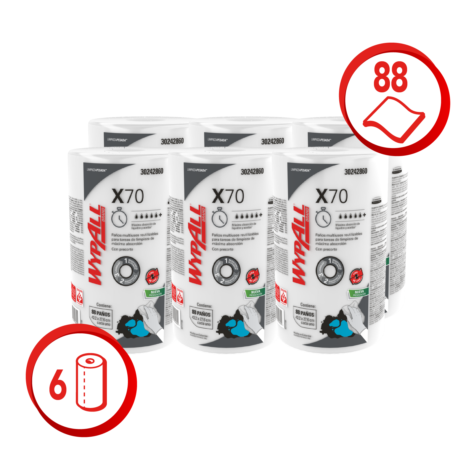 KCP PAÑO IND WYPALL X70 RR 6X1X88