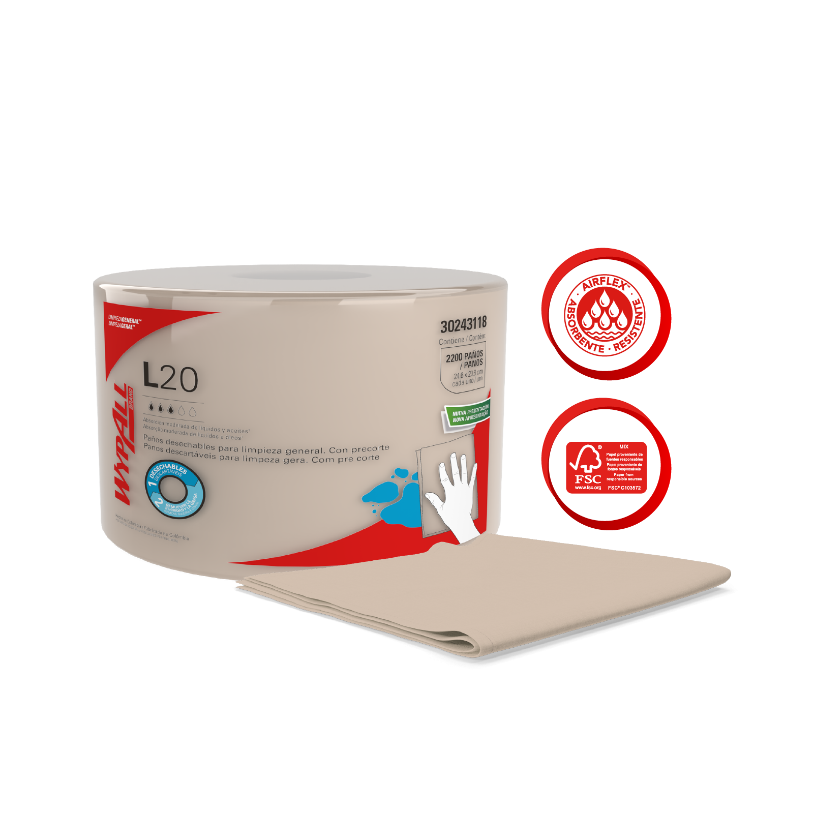 KCP TOA IND WYPALL L20 JMB 1P 1x1x2200