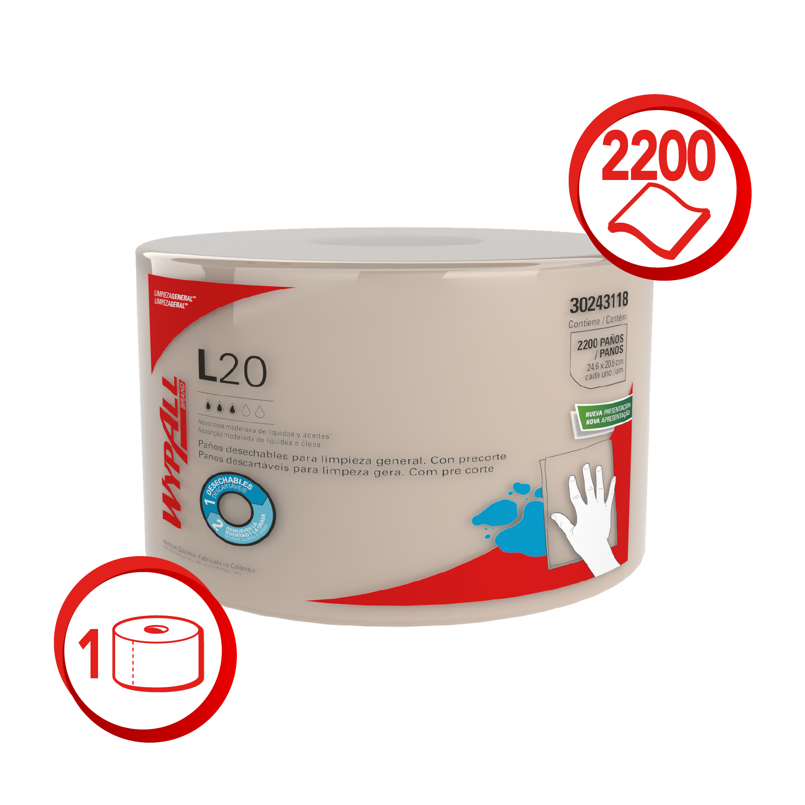 KCP TOA IND WYPALL L20 JMB 1P 1x1x2200