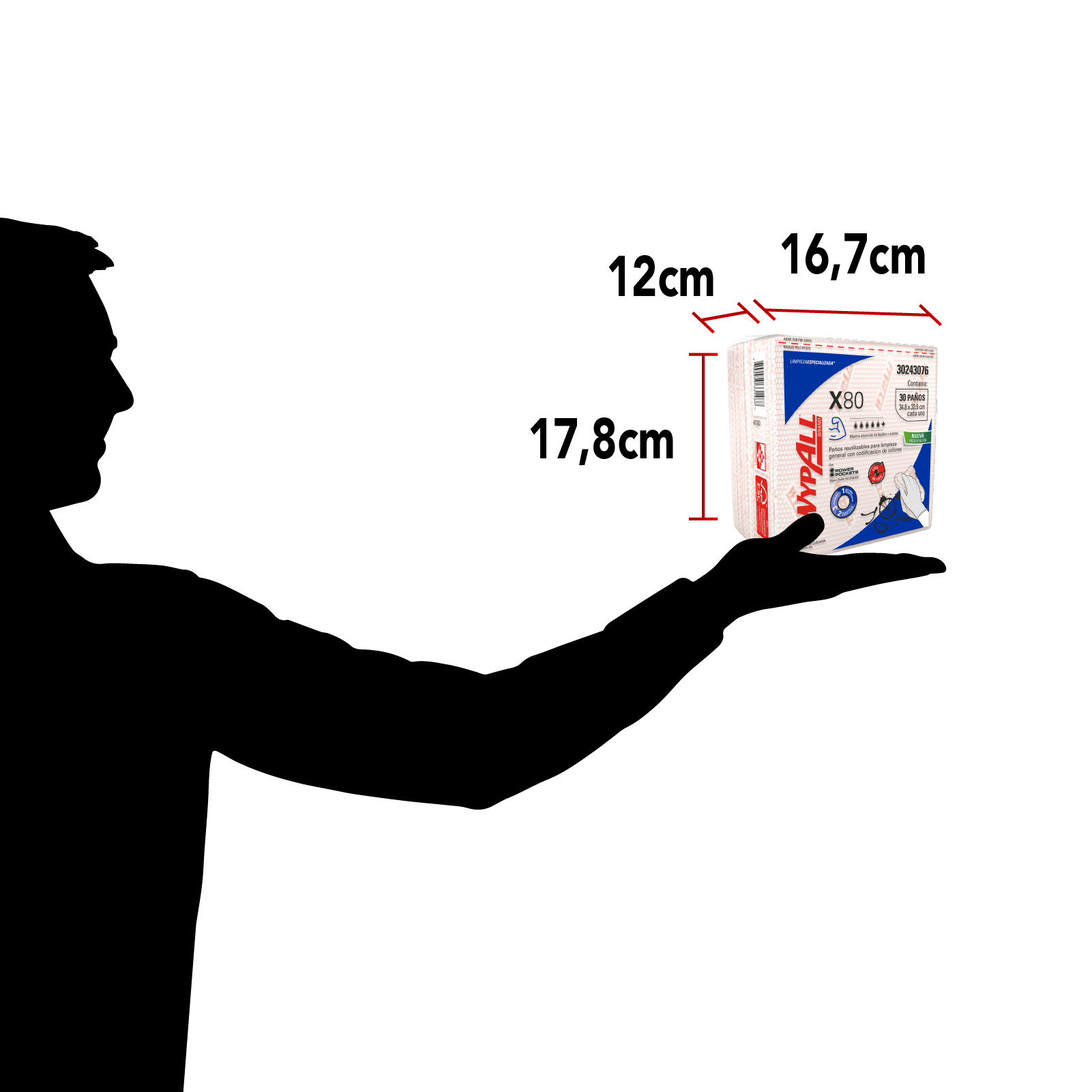 KCP PAÑO IND WYPALL X-80 ROJO 10X1X30 QF